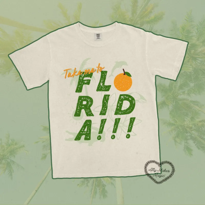 florida!!! (distressed graphic) tee sold by Ally Makes Magic