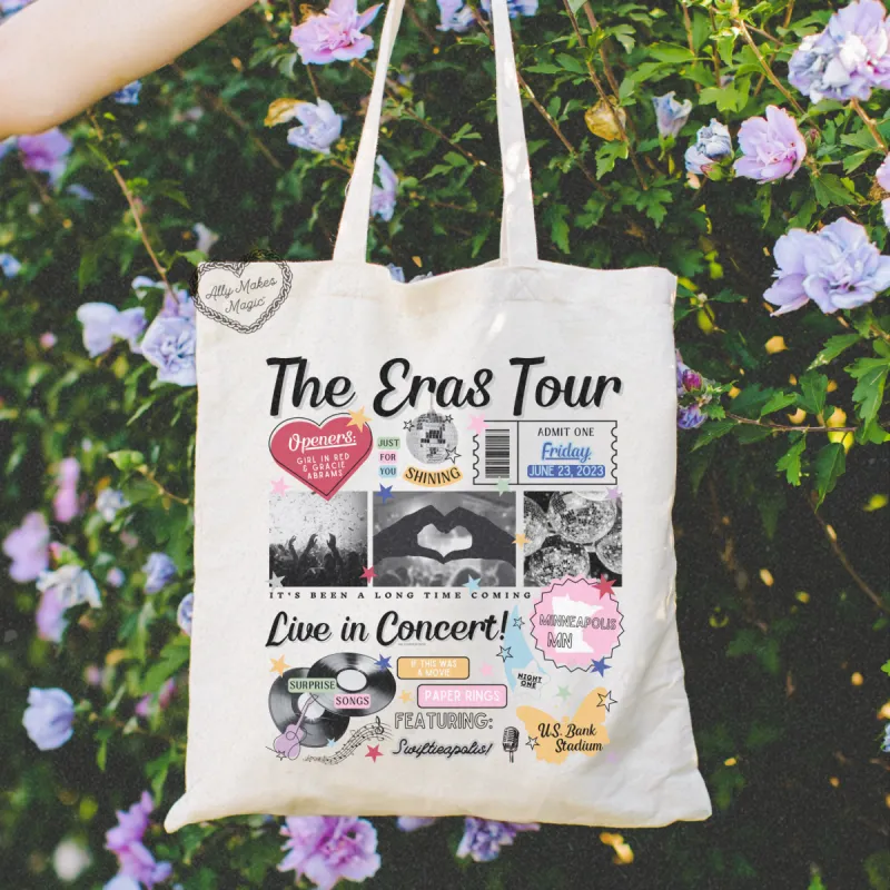 minneapolis night 1 retro tote bag sold by Ally Makes Magic