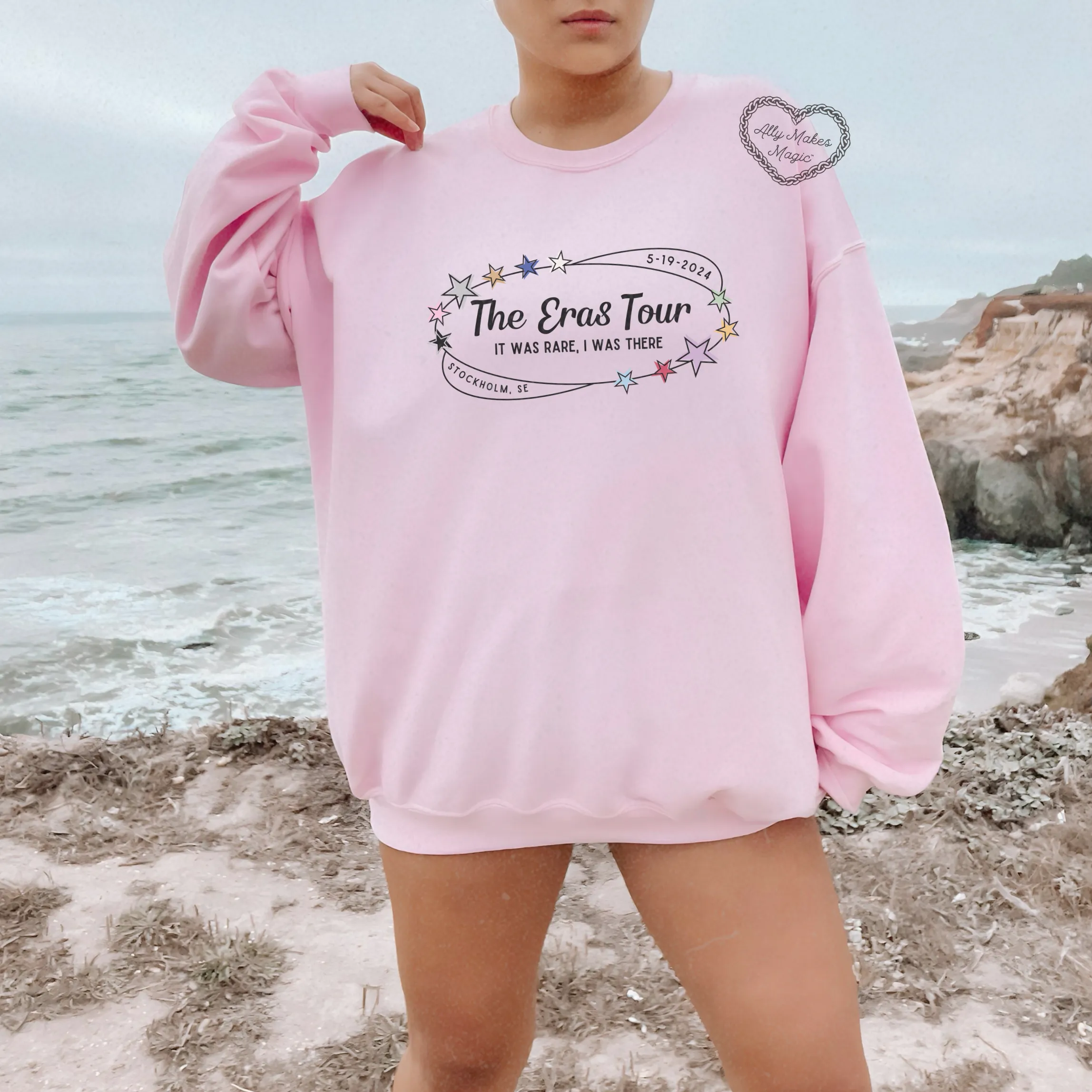 stockholm night 3 retro pullover | comfort colors sold by Ally Makes Magic product image thumbnail 2