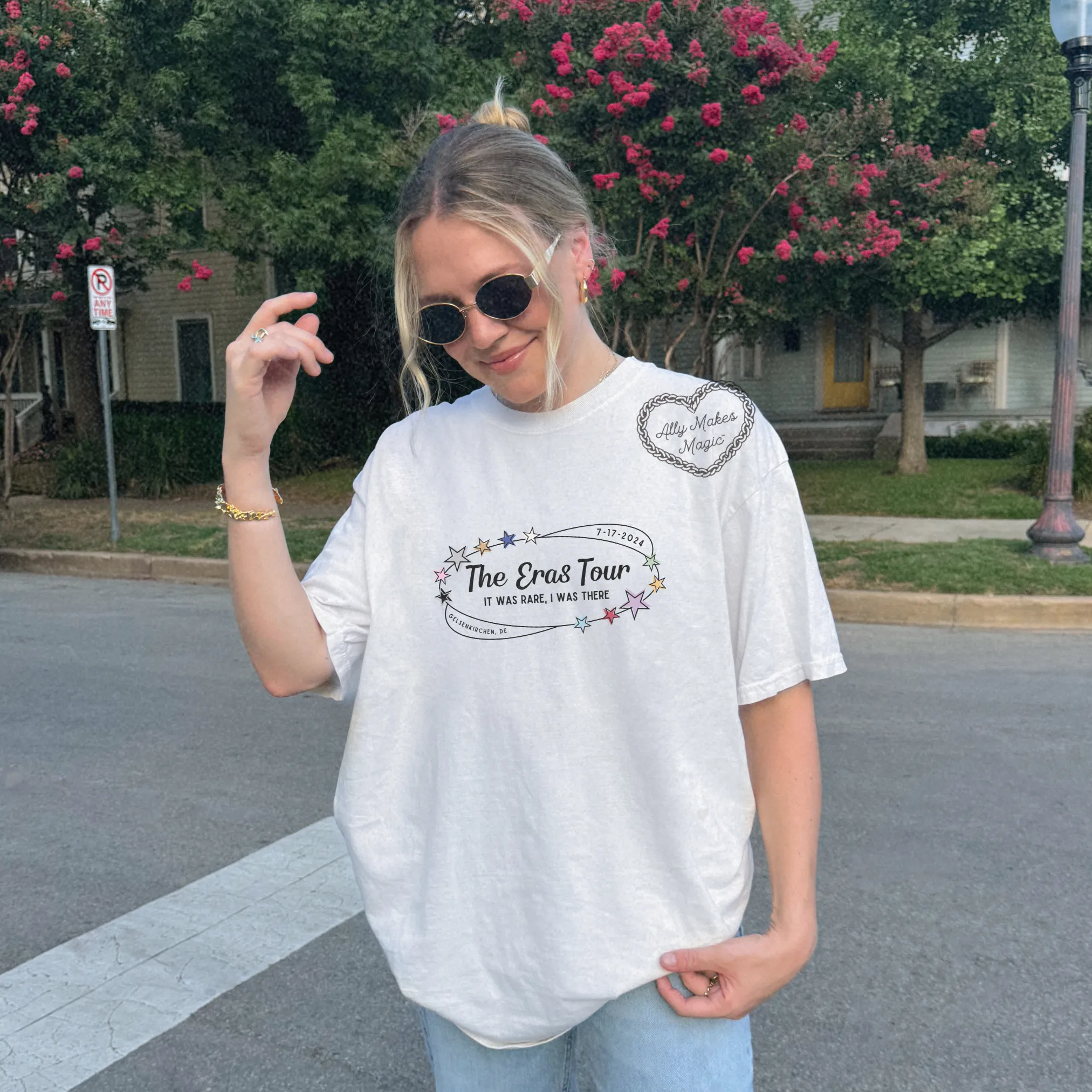 gelsenkirchen night 1 retro tee | comfort colors sold by Ally Makes Magic product image thumbnail 2