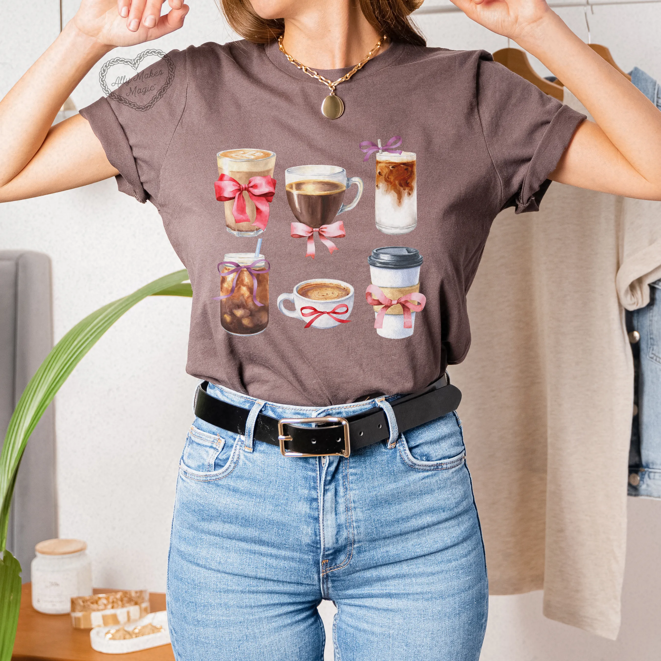 cup of joe? cup of bow. tee sold by Ally Makes Magic product image thumbnail 2