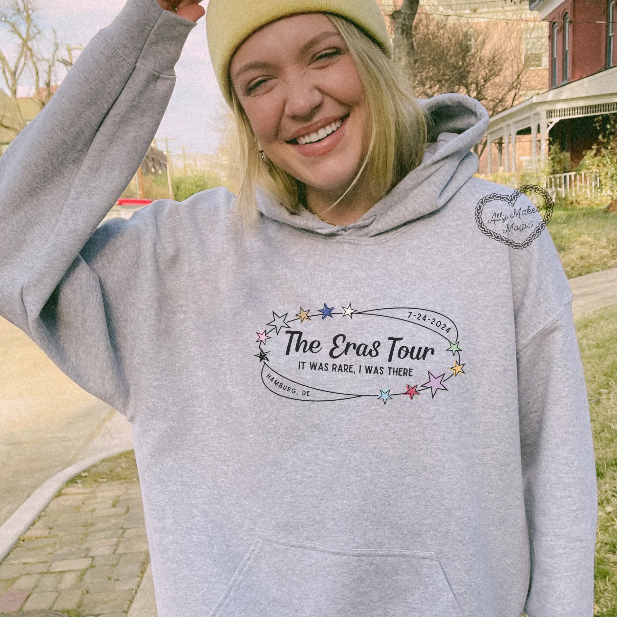 hamburg night 2 retro hoodie sold by Ally Makes Magic product image thumbnail 2