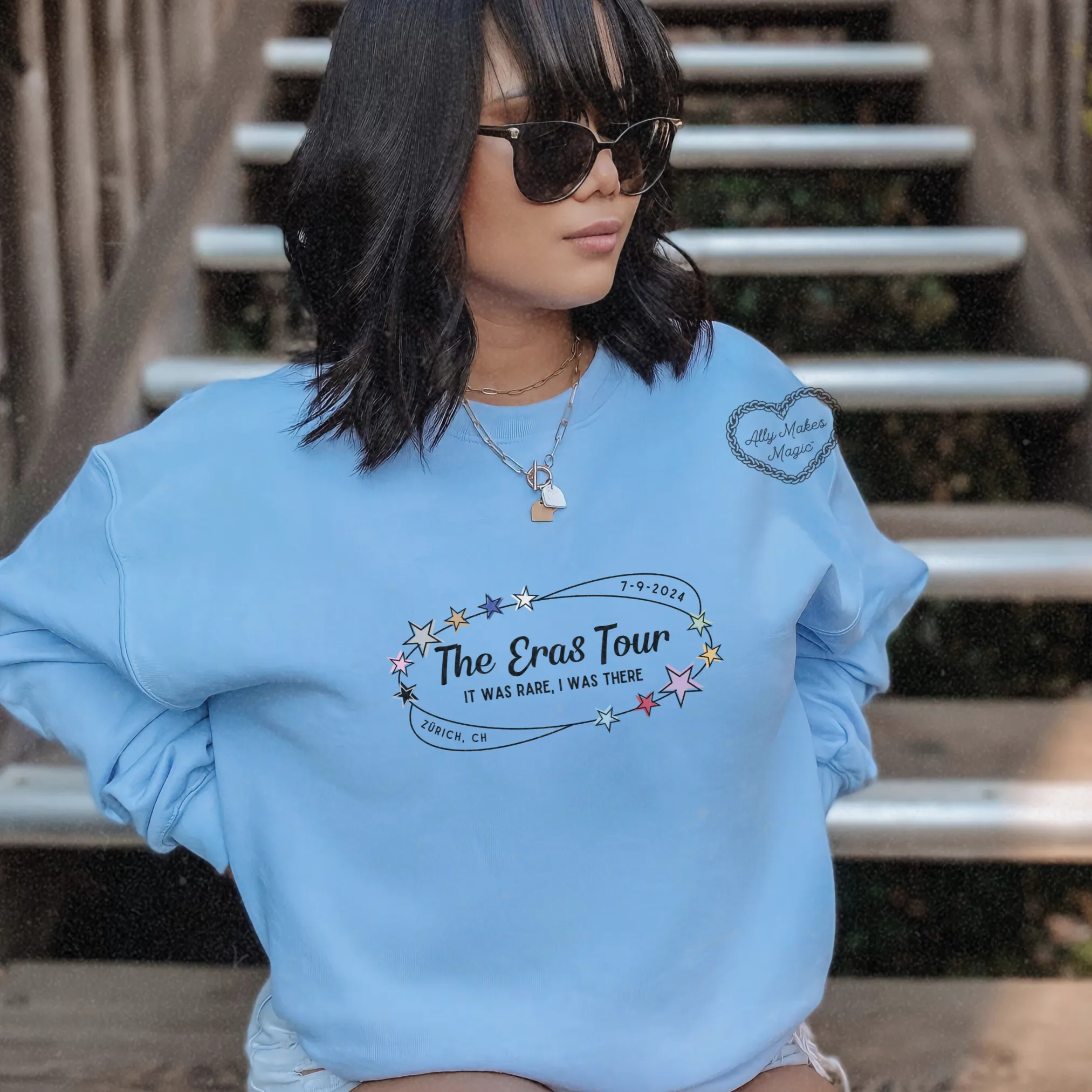 zurich night 1 retro sweater | gildan sold by Ally Makes Magic product image thumbnail 2