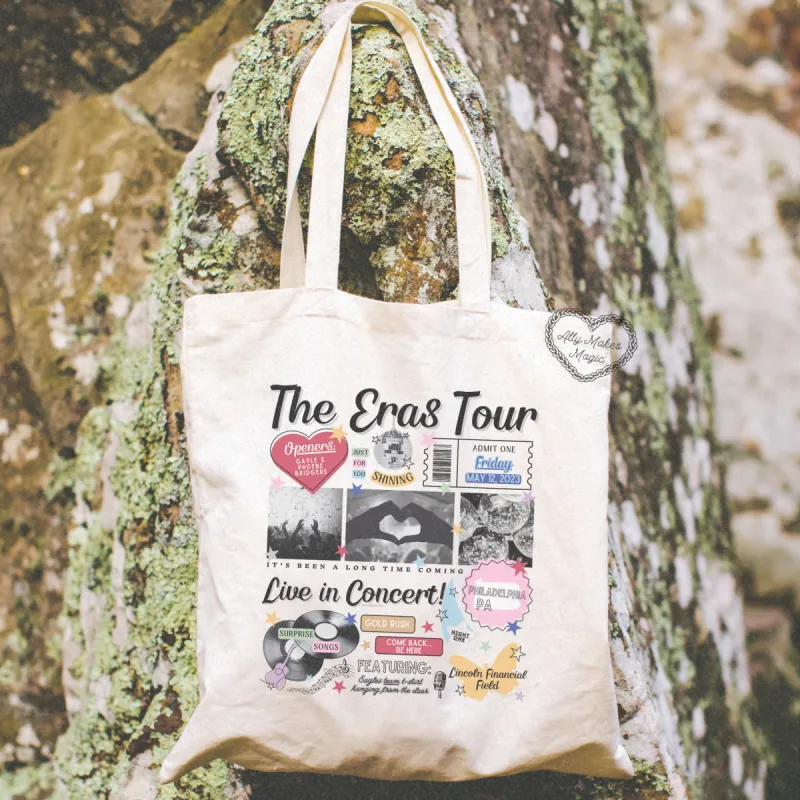 philadelphia night 1 retro tote bag sold by Ally Makes Magic