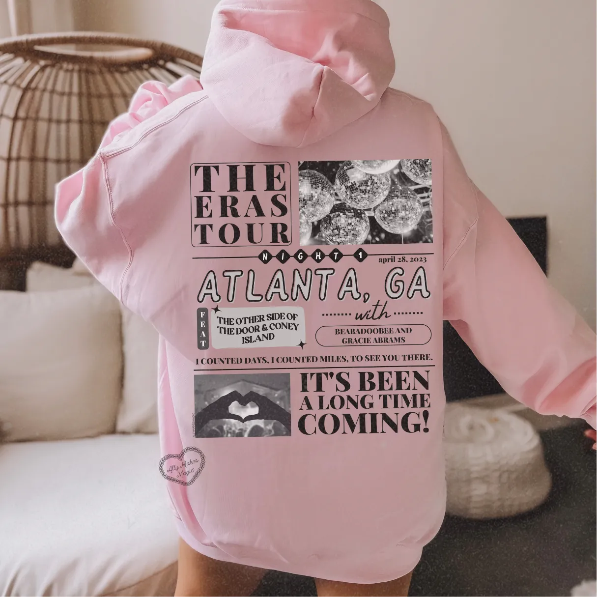 atlanta night 1 hoodie sold by Ally Makes Magic