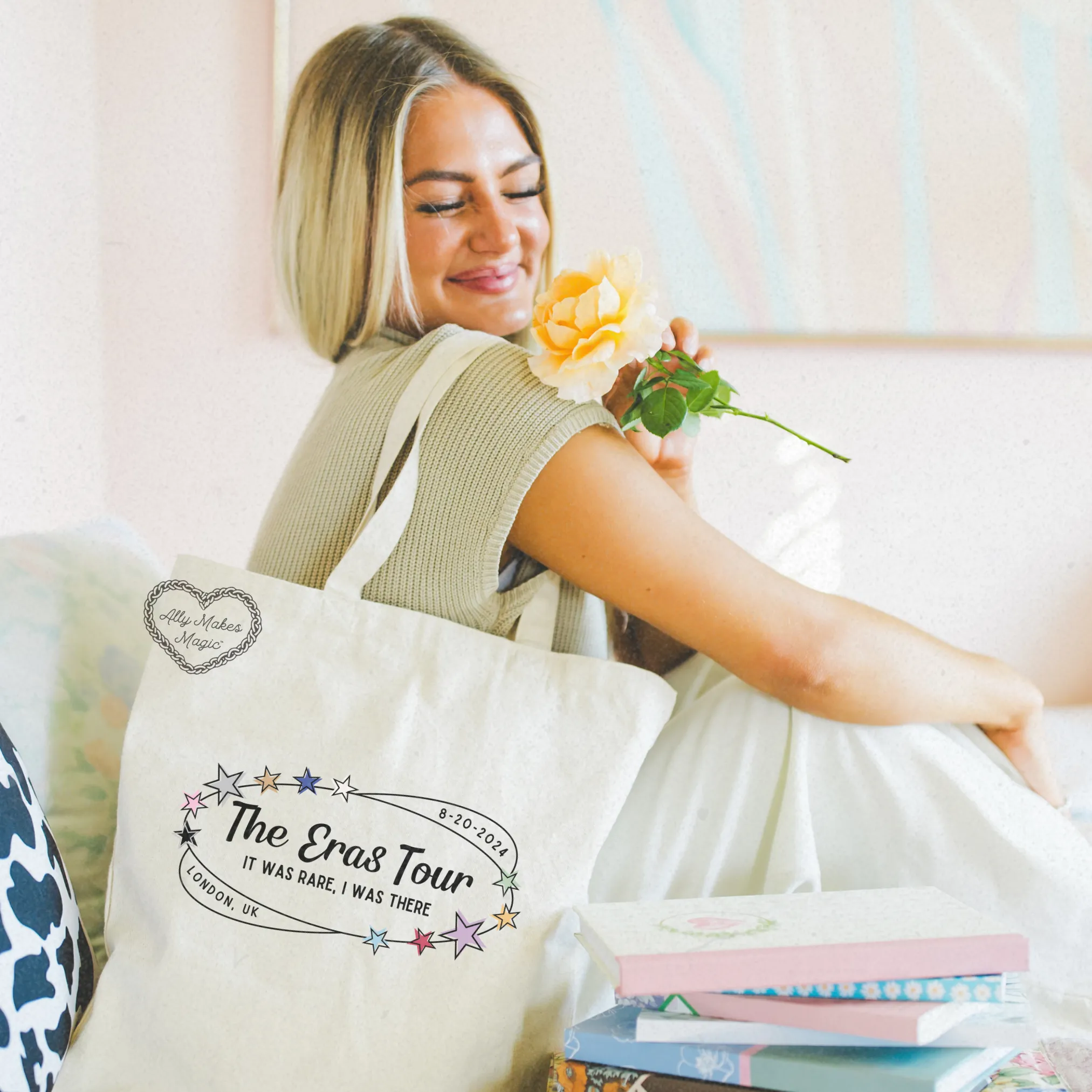 london night 8 retro tote bag sold by Ally Makes Magic product image thumbnail 2