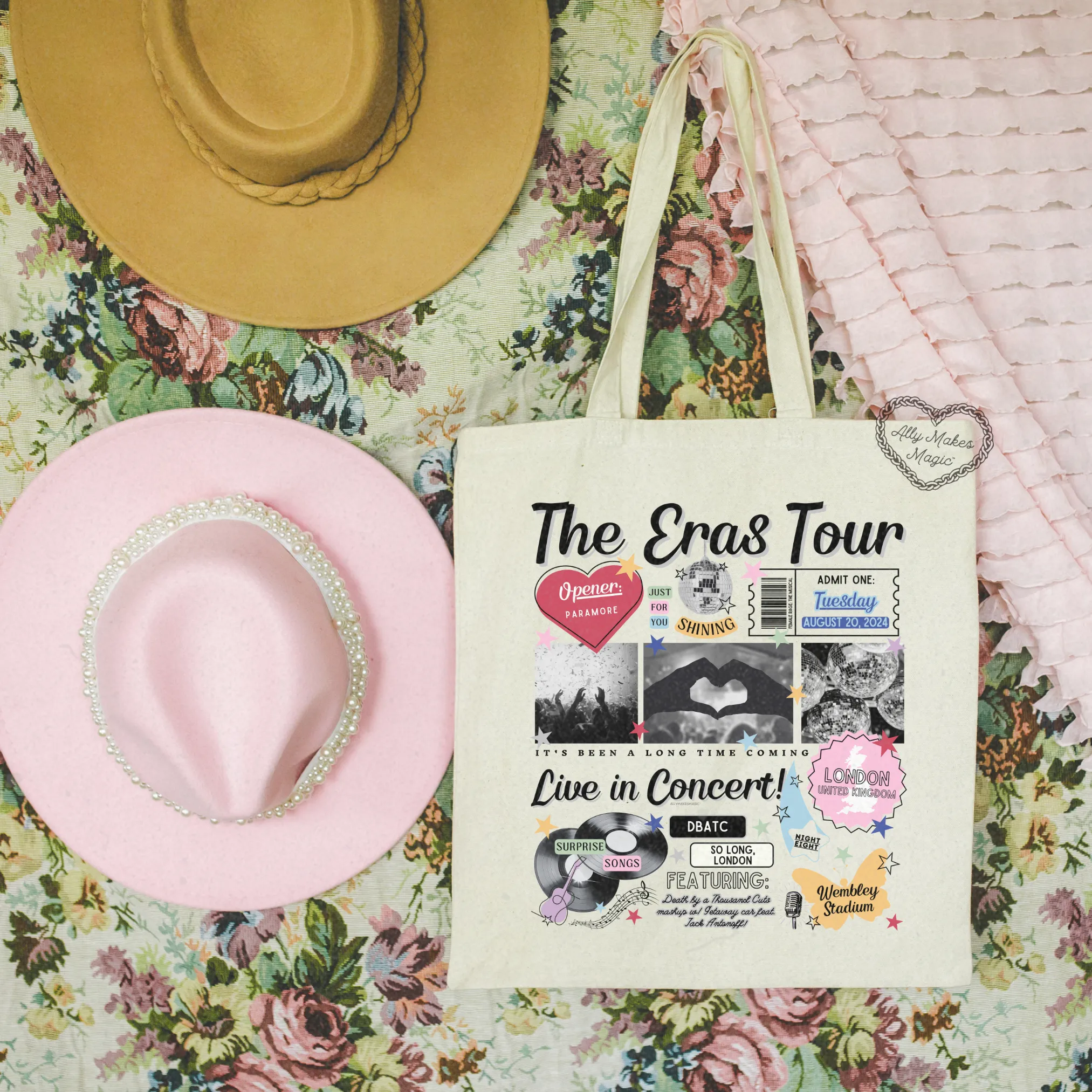 london night 8 retro tote bag sold by Ally Makes Magic