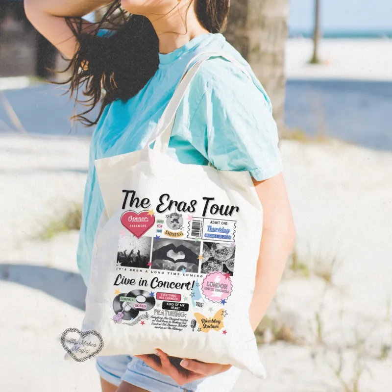 london night 4 retro tote bag sold by Ally Makes Magic