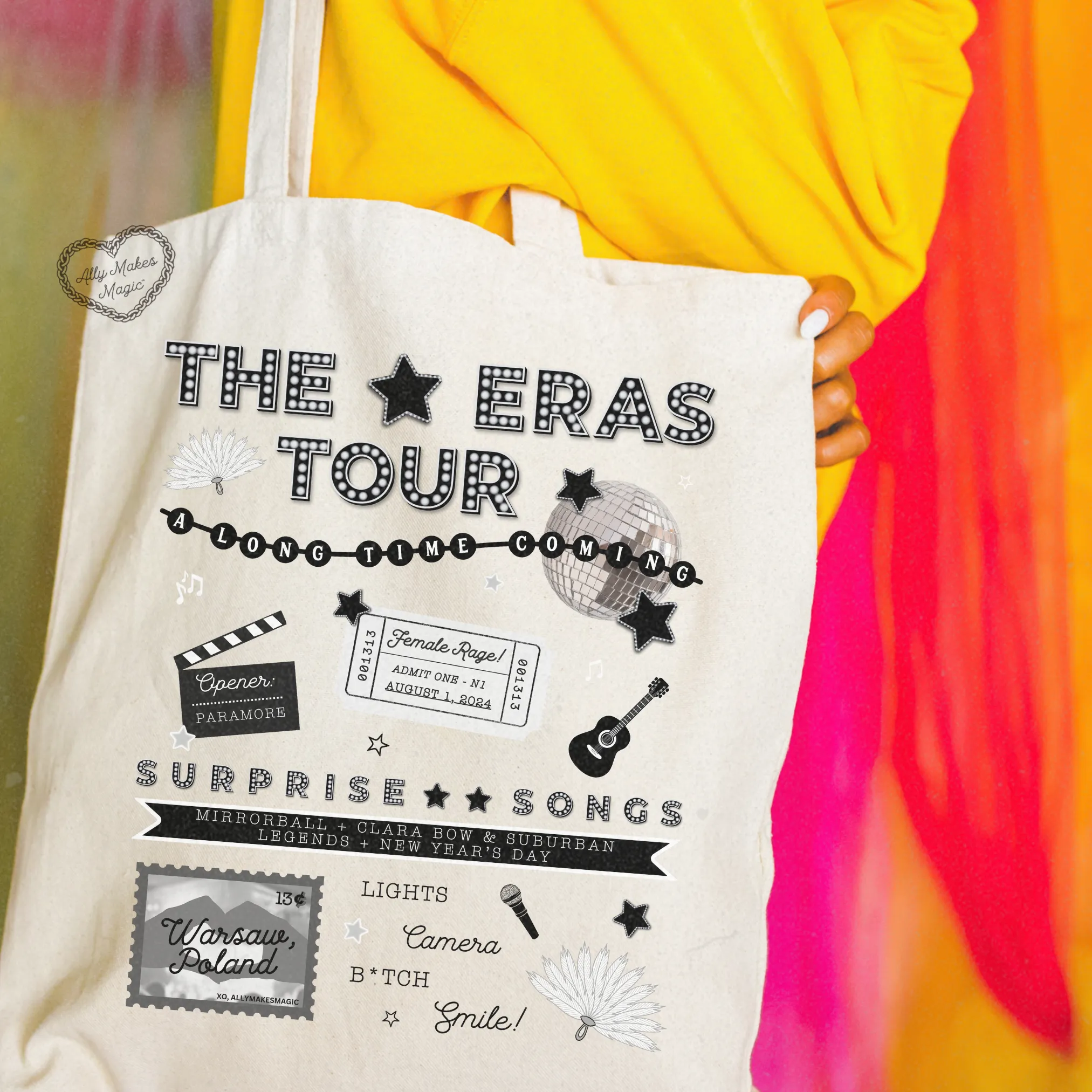 warsaw night 1 tote bag (tortured) sold by Ally Makes Magic