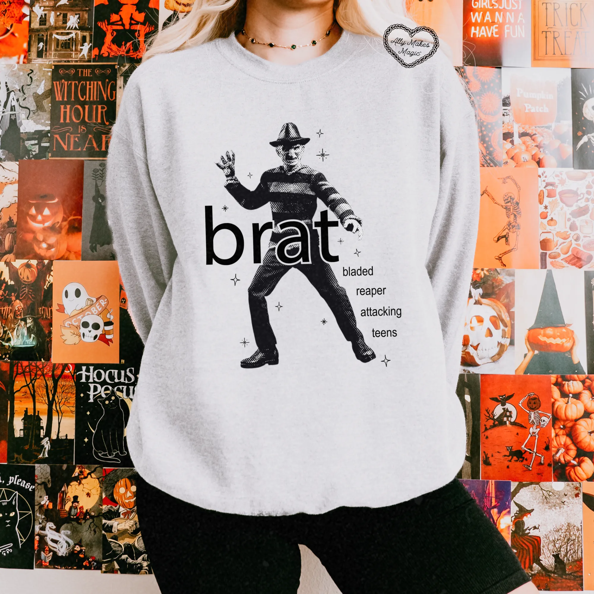 nightmare on brat street sweater sold by Ally Makes Magic product image thumbnail 2