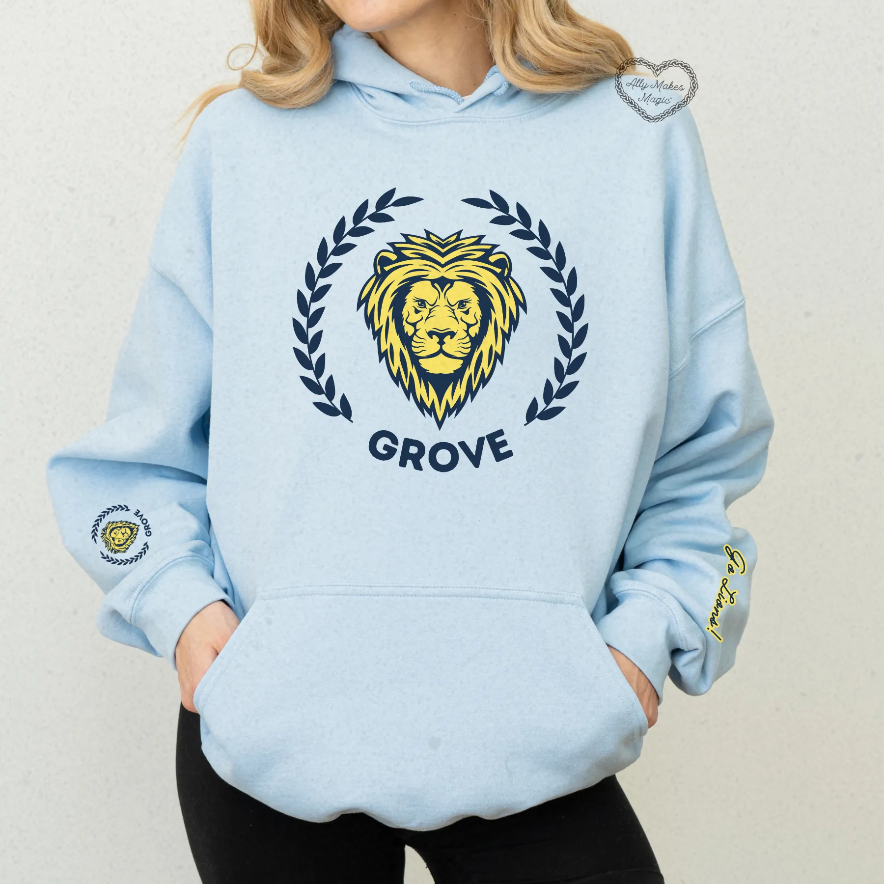 grove hs lions hoodie sold by Ally Makes Magic product image thumbnail 3