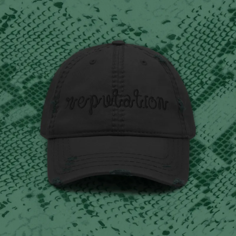 reputation distressed hat sold by Ally Makes Magic