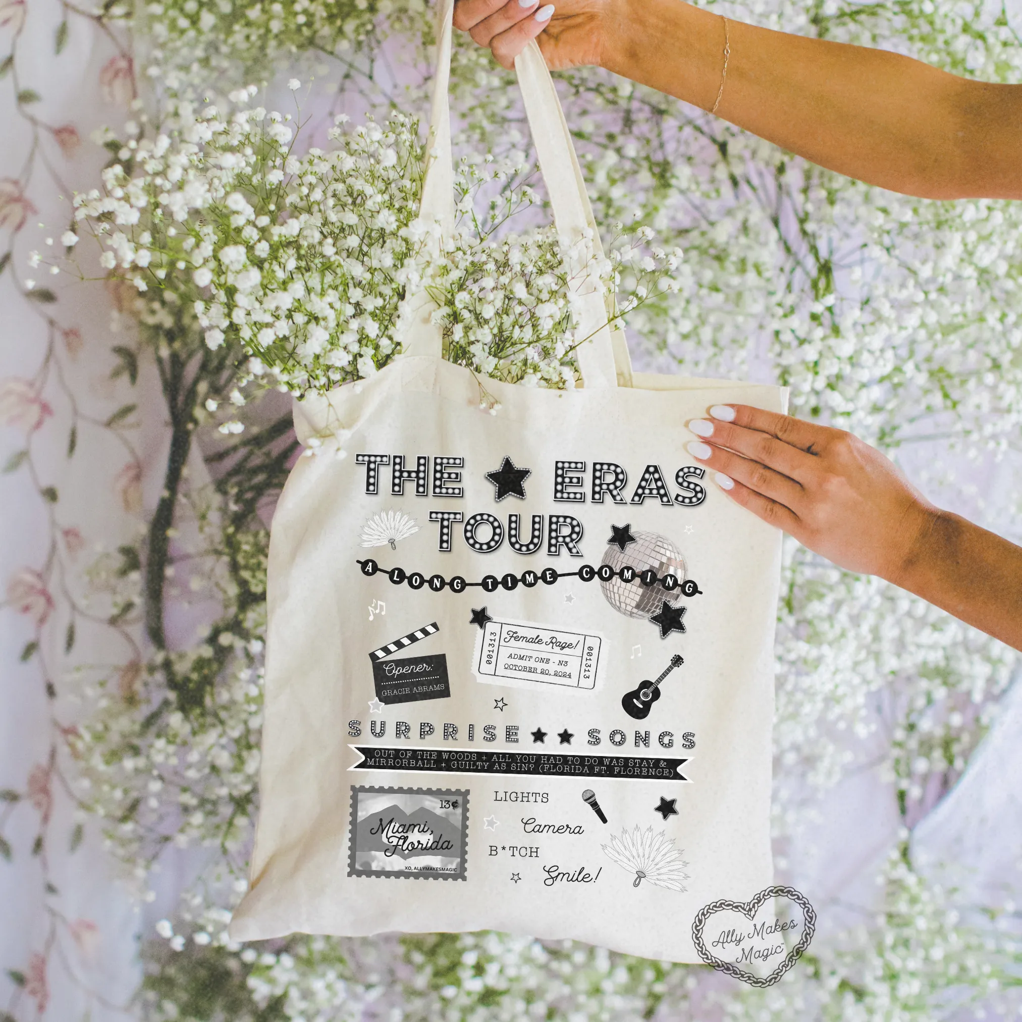 miami night 3 tote bag (tortured) sold by Ally Makes Magic