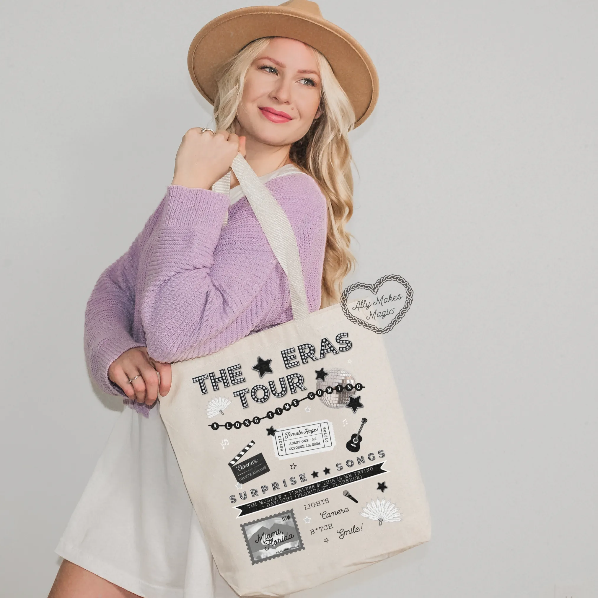 miami night 1 tote bag (tortured) sold by Ally Makes Magic