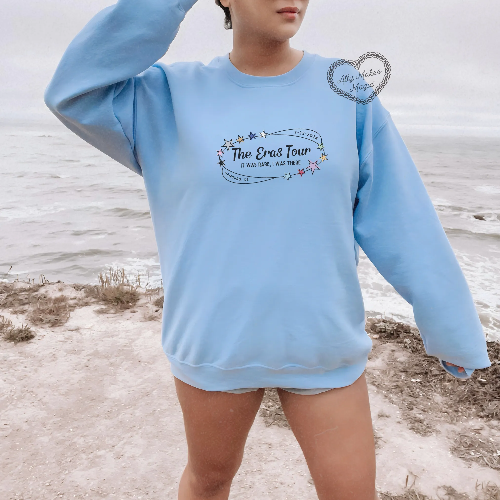 hamburg night 1 retro sweater | gildan sold by Ally Makes Magic product image thumbnail 2