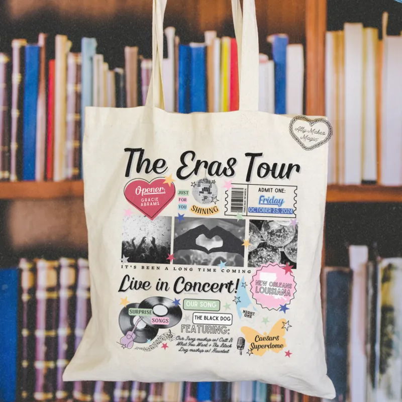 new orleans night 1 retro tote bag sold by Ally Makes Magic