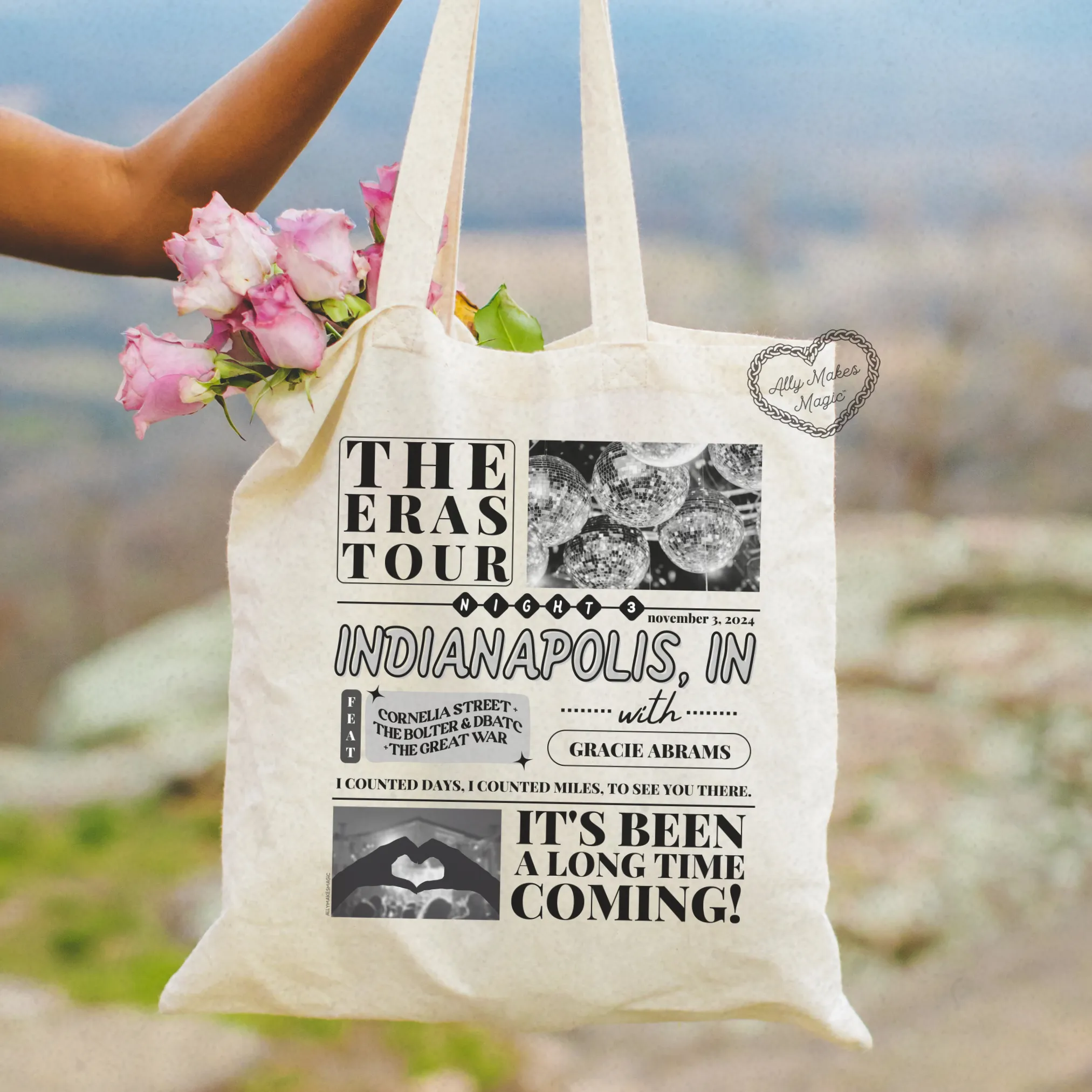 indianapolis night 3 tote bag sold by Ally Makes Magic