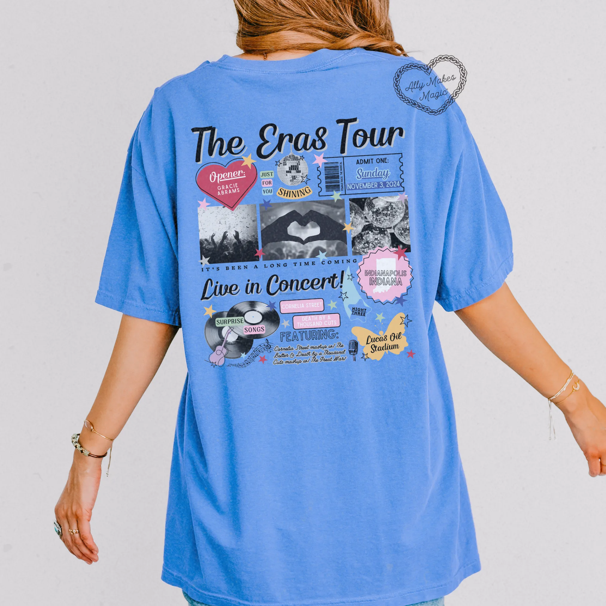 indianapolis night 3 retro tee | comfort colors sold by Ally Makes Magic