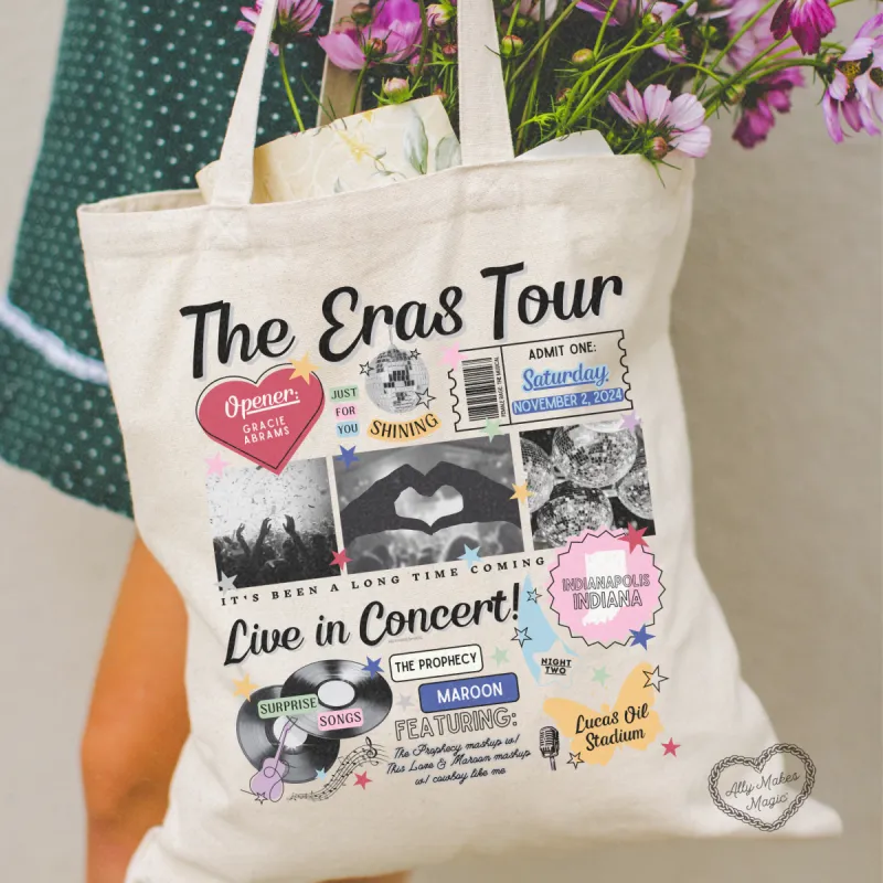 indianapolis night 2 retro tote bag sold by Ally Makes Magic