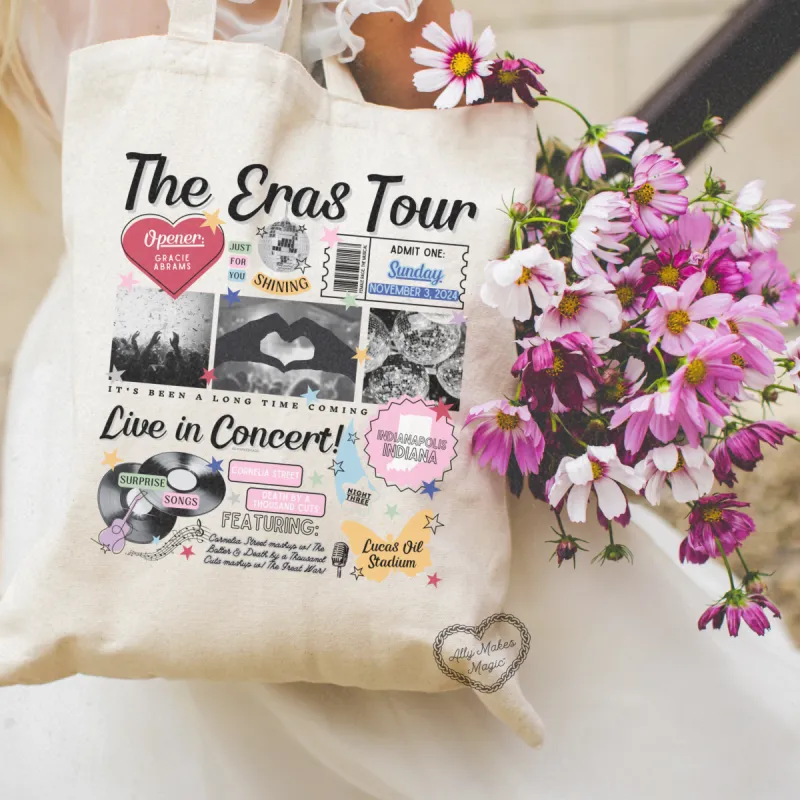 indianapolis night 3 retro tote bag sold by Ally Makes Magic