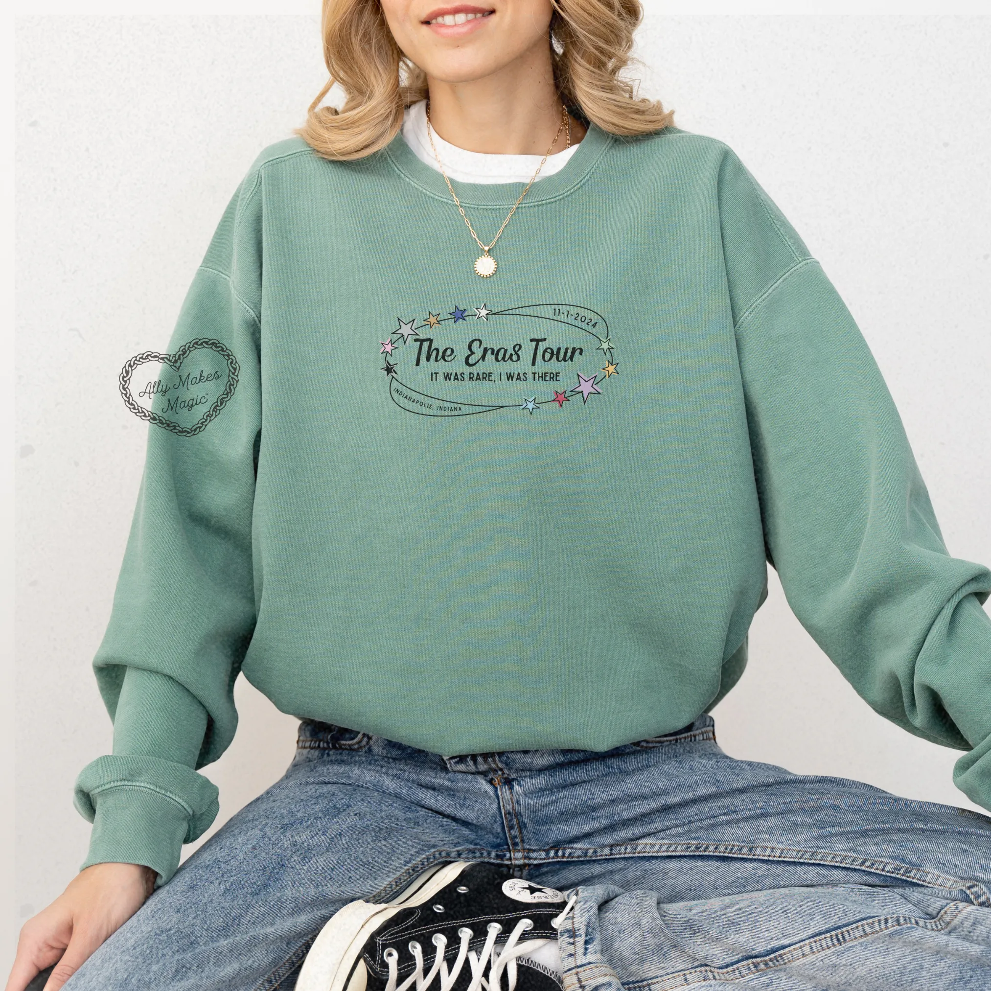 indianapolis night 1 retro pullover | comfort colors sold by Ally Makes Magic product image thumbnail 2