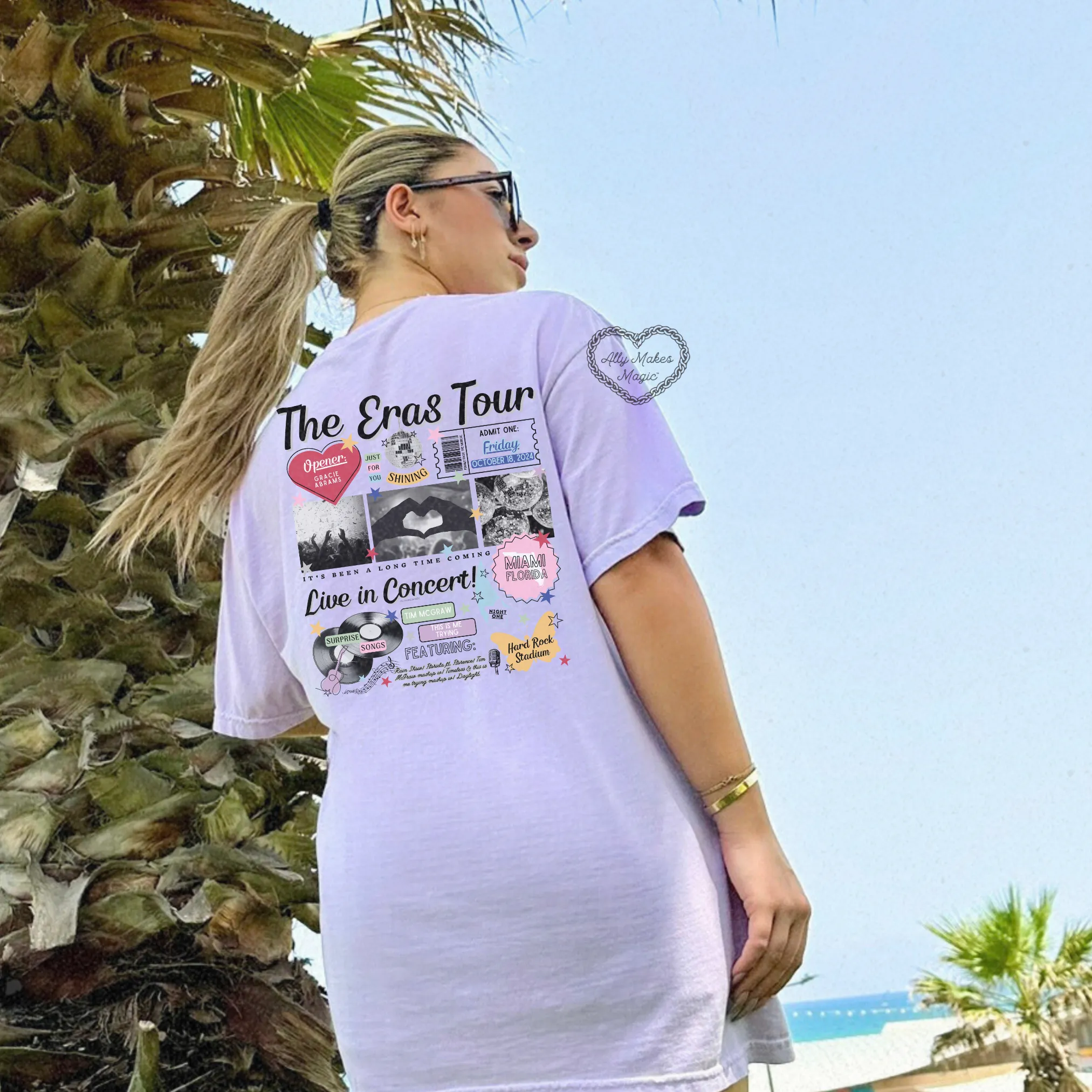 miami night 1 retro tee | comfort colors sold by Ally Makes Magic