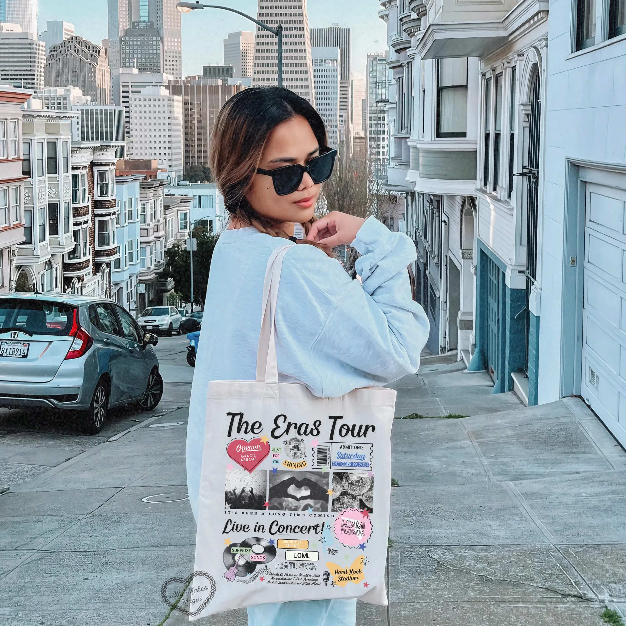 miami night 2 tote bag *custom* sold by Ally Makes Magic product image thumbnail 3