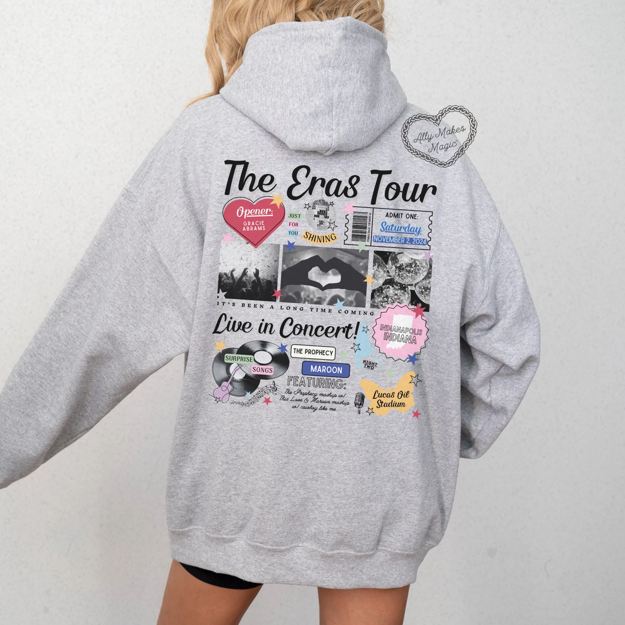 indianapolis night 2 hoodie *custom* sold by Ally Makes Magic product image thumbnail 3
