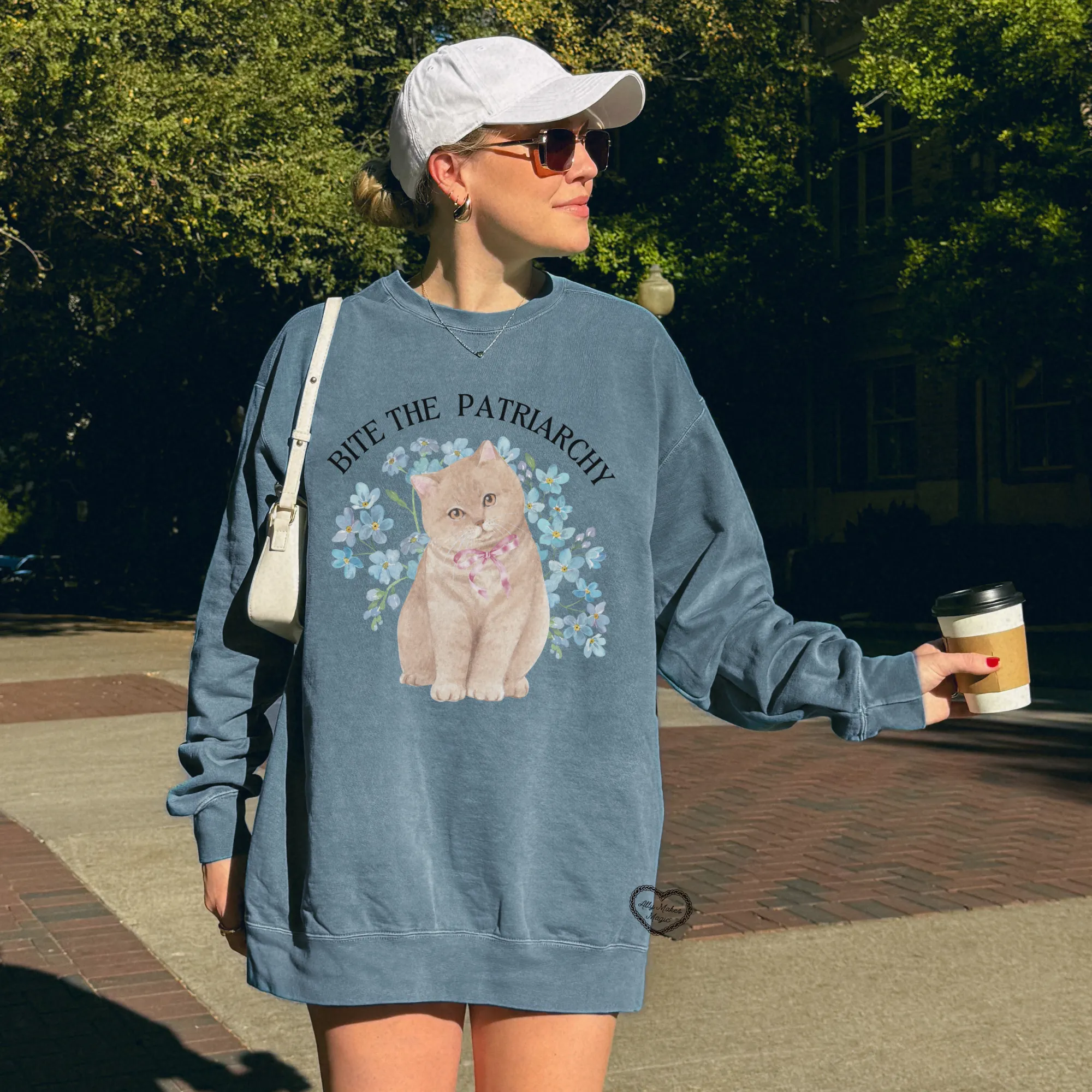 bite the patriarchy pullover sold by Ally Makes Magic