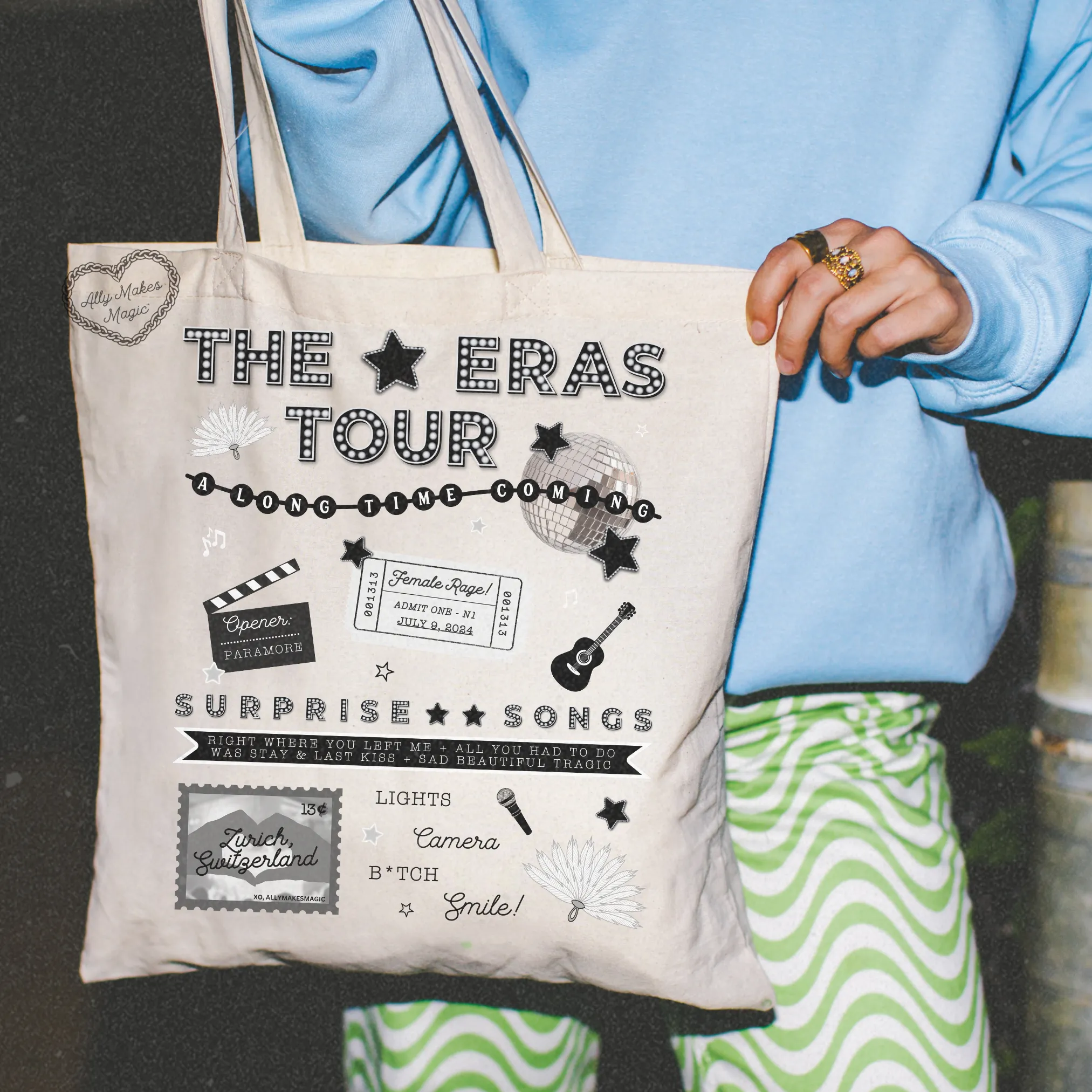 zurich night 1 tote bag *custom* sold by Ally Makes Magic