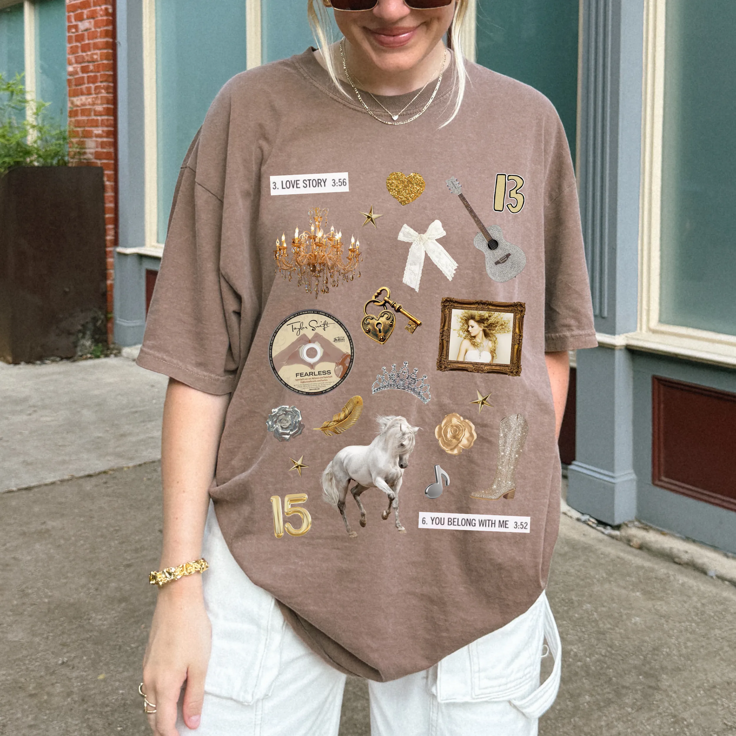 fearless collage tee sold by Ally Makes Magic