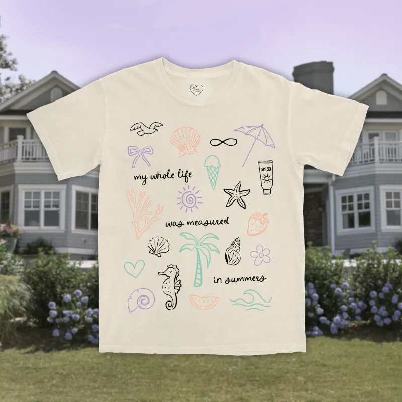 measured in summers tee sold by Ally Makes Magic