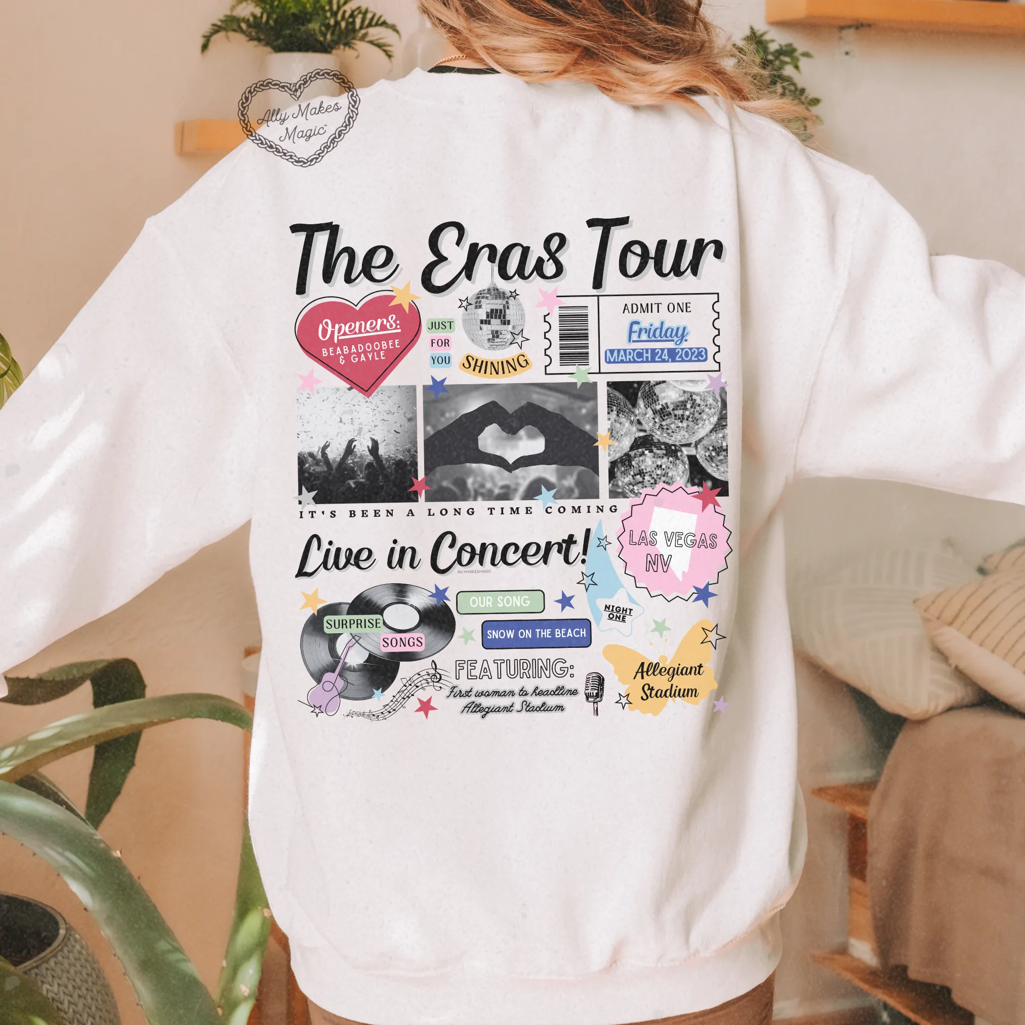 las vegas night 1 sweater | gildan *custom* sold by Ally Makes Magic