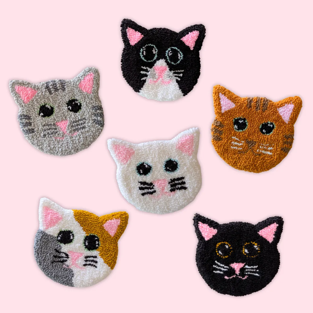 kitty cat mug rug sold by Ally Makes Magic