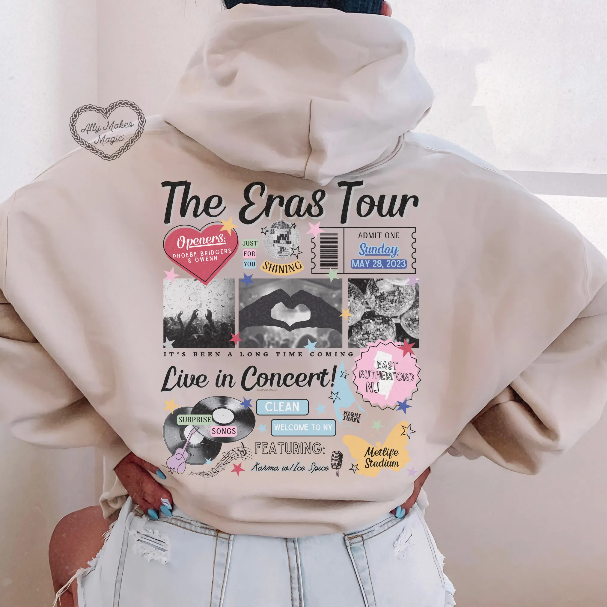east rutherford night 3 hoodie *custom* sold by Ally Makes Magic product image thumbnail 3