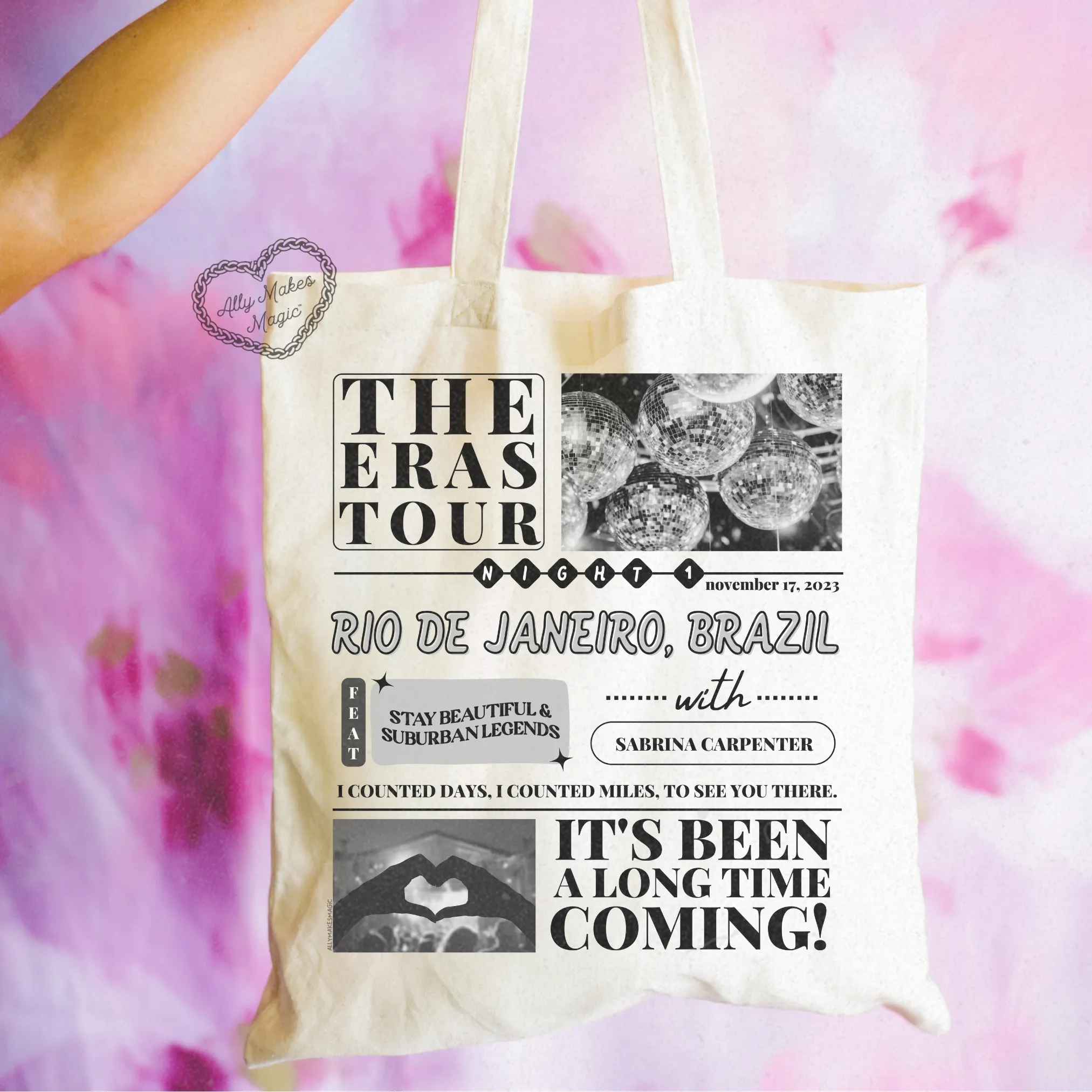 rio de janeiro night 1 tote bag *custom* sold by Ally Makes Magic product image thumbnail 3