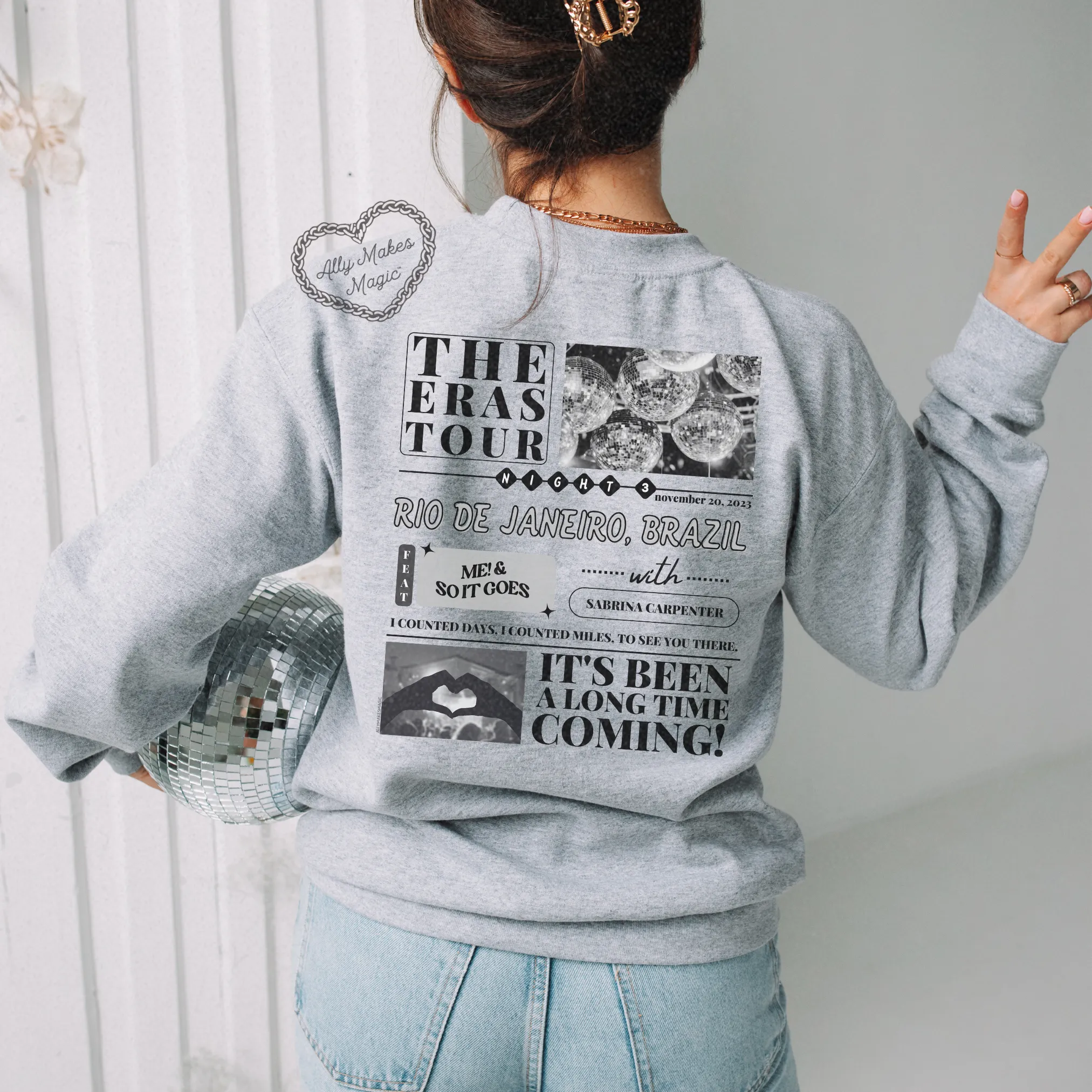 rio de janeiro night 3 sweater | gildan *custom* sold by Ally Makes Magic product image thumbnail 4