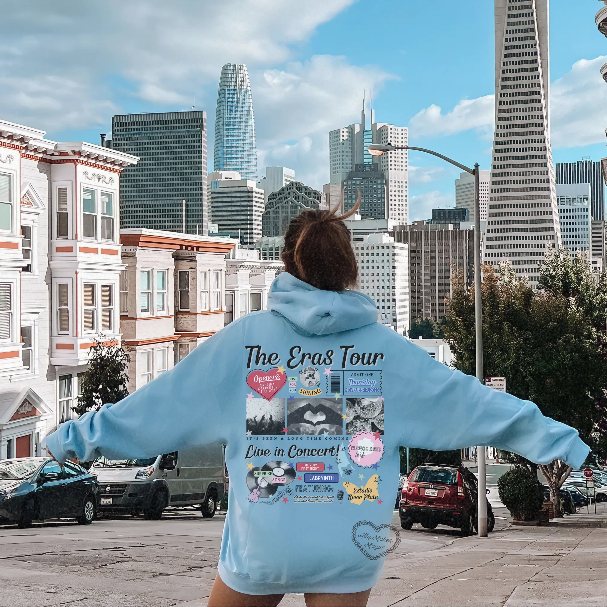 buenos aires night 1 hoodie *custom* sold by Ally Makes Magic