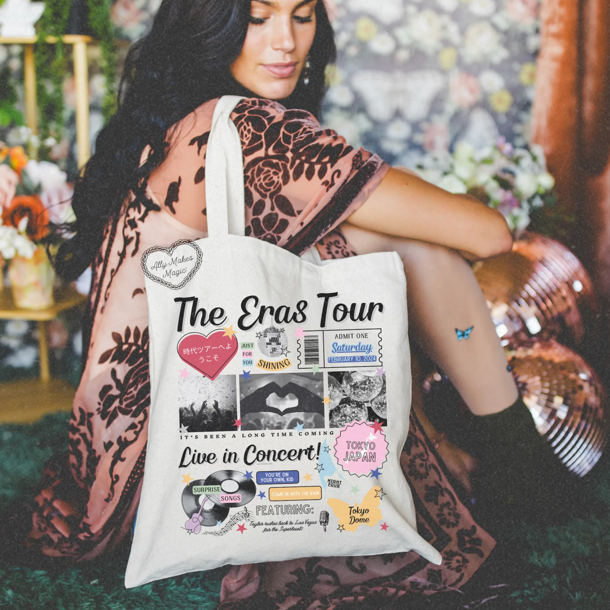 tokyo night 4 tote bag *custom* sold by Ally Makes Magic