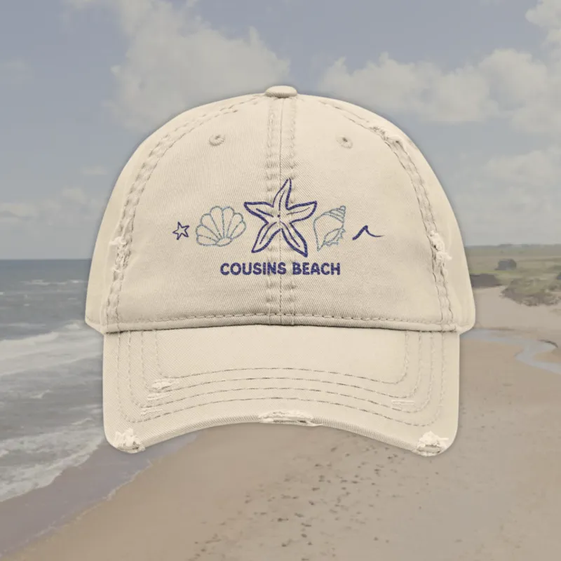 cousins beach embroidered hat sold by Ally Makes Magic