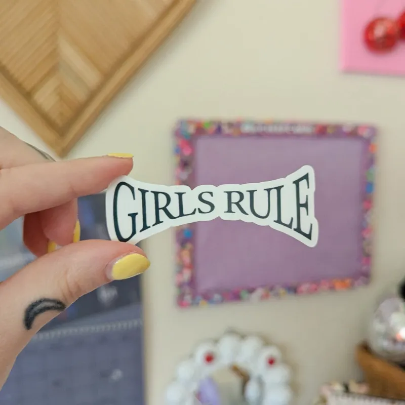 girls rule sticker sold by Ally Makes Magic