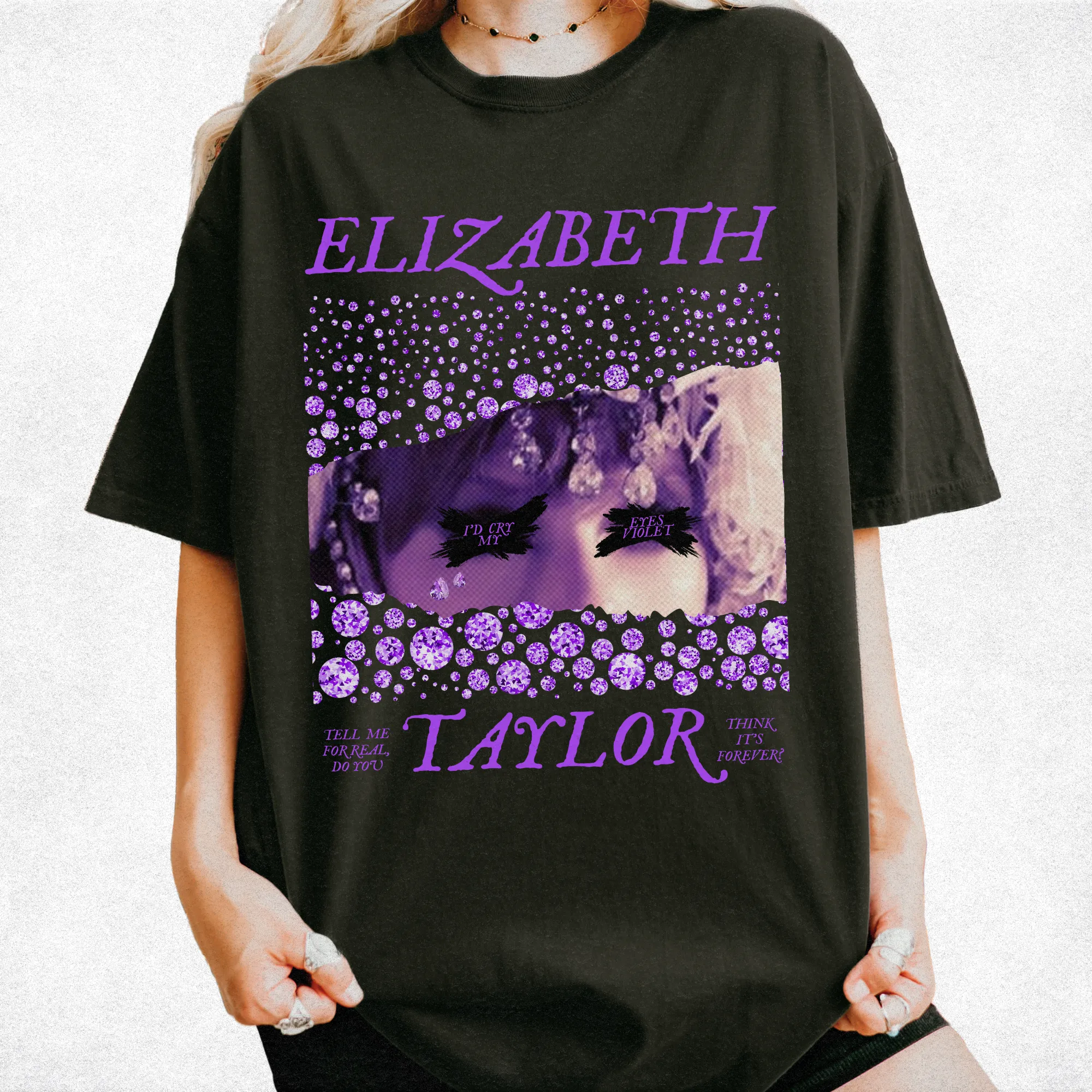cry my eyes (violet) tee sold by Ally Makes Magic product image thumbnail 2