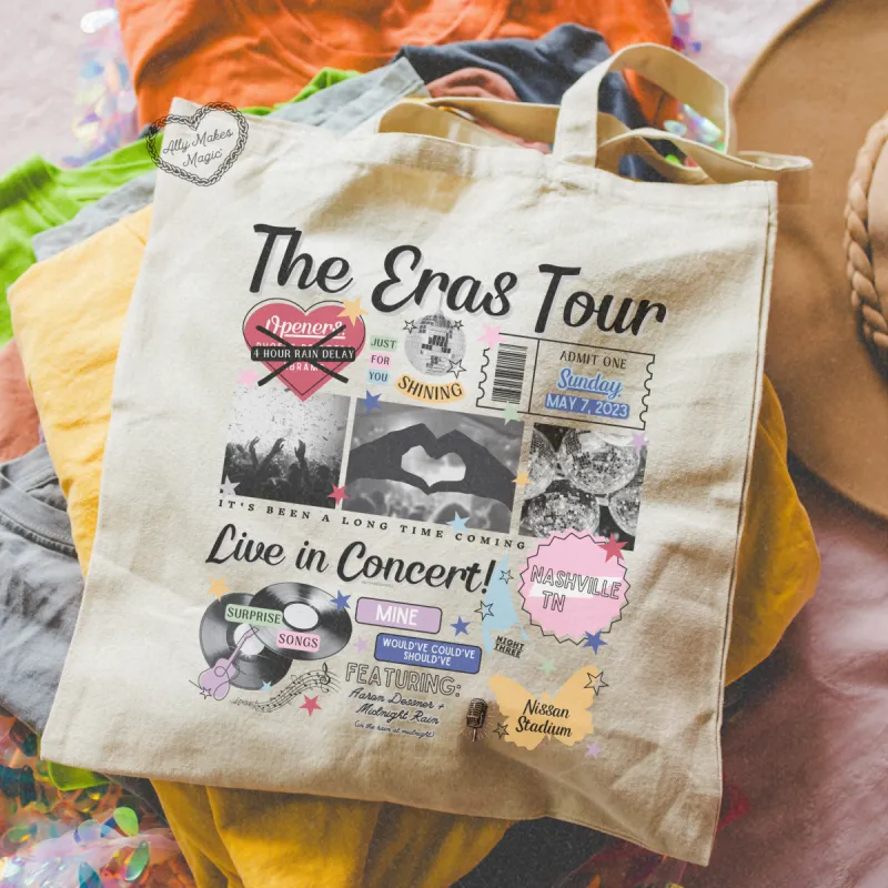 nashville night 3 retro tote bag sold by Ally Makes Magic