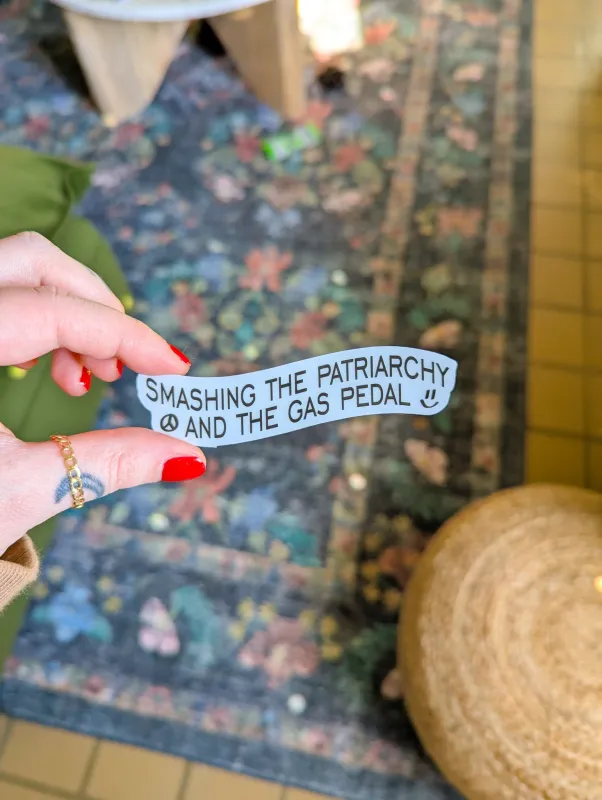 smashing the patriarchy decal sold by Ally Makes Magic