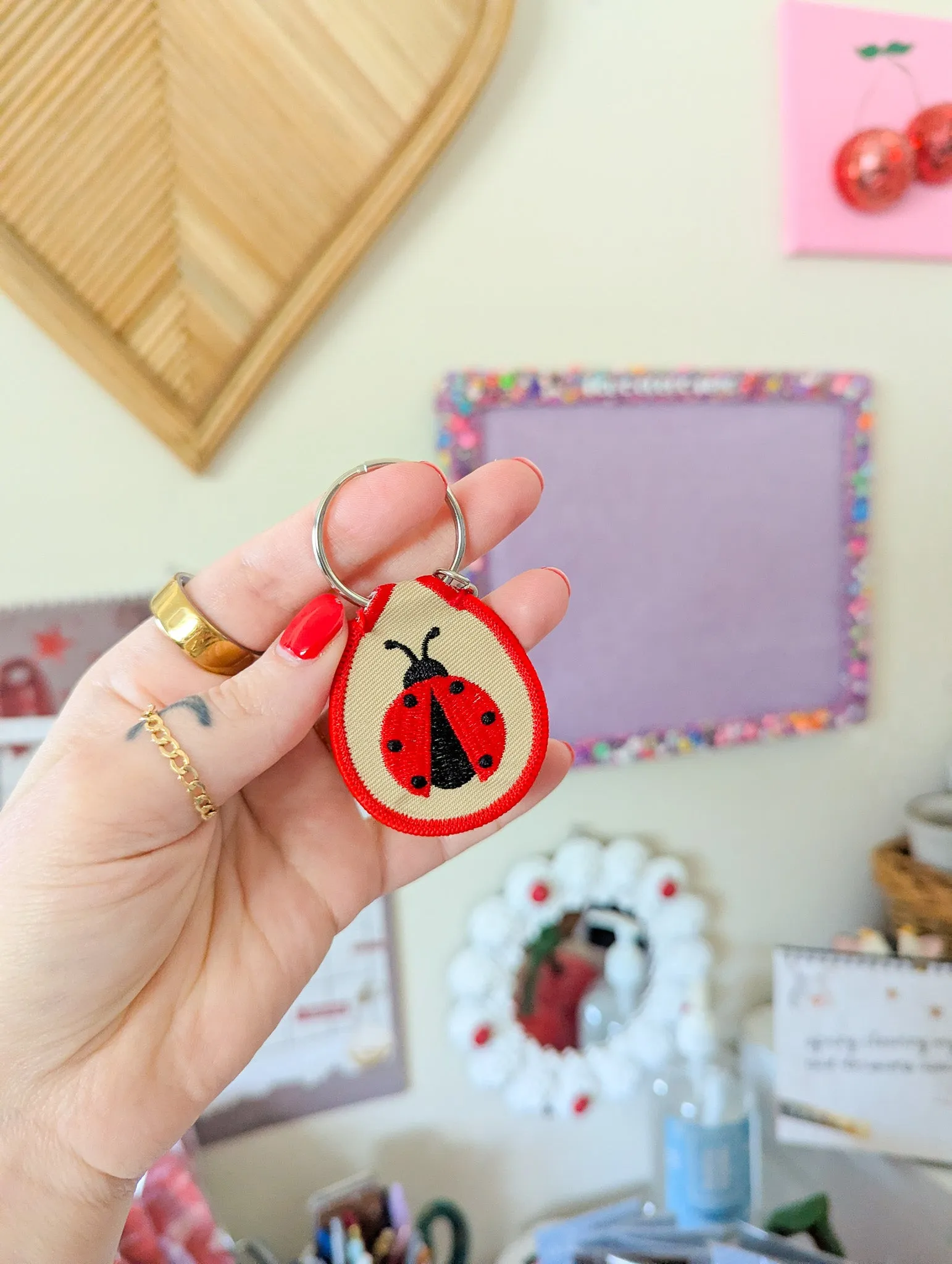ladybug keychain sold by Ally Makes Magic product image thumbnail 3