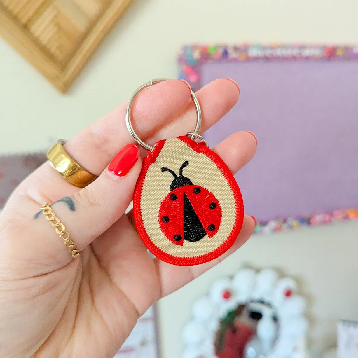 ladybug keychain sold by Ally Makes Magic product image thumbnail 2