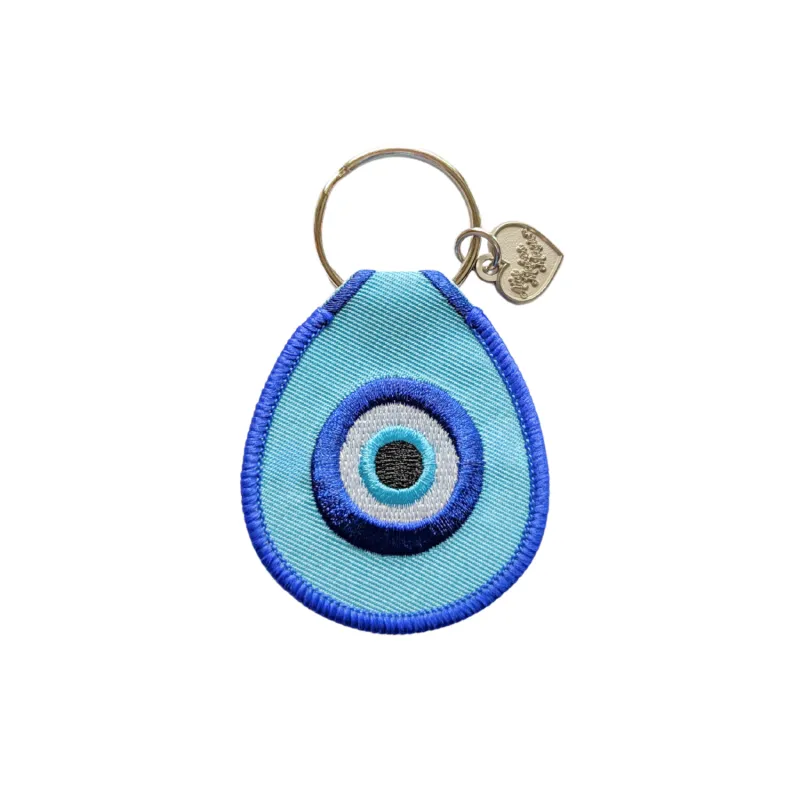evil eye keychain made by Ally Makes Magic