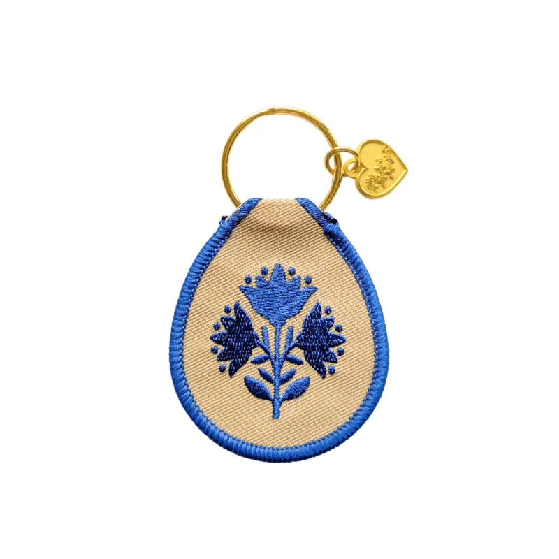 chinoiserie keychain made by Ally Makes Magic