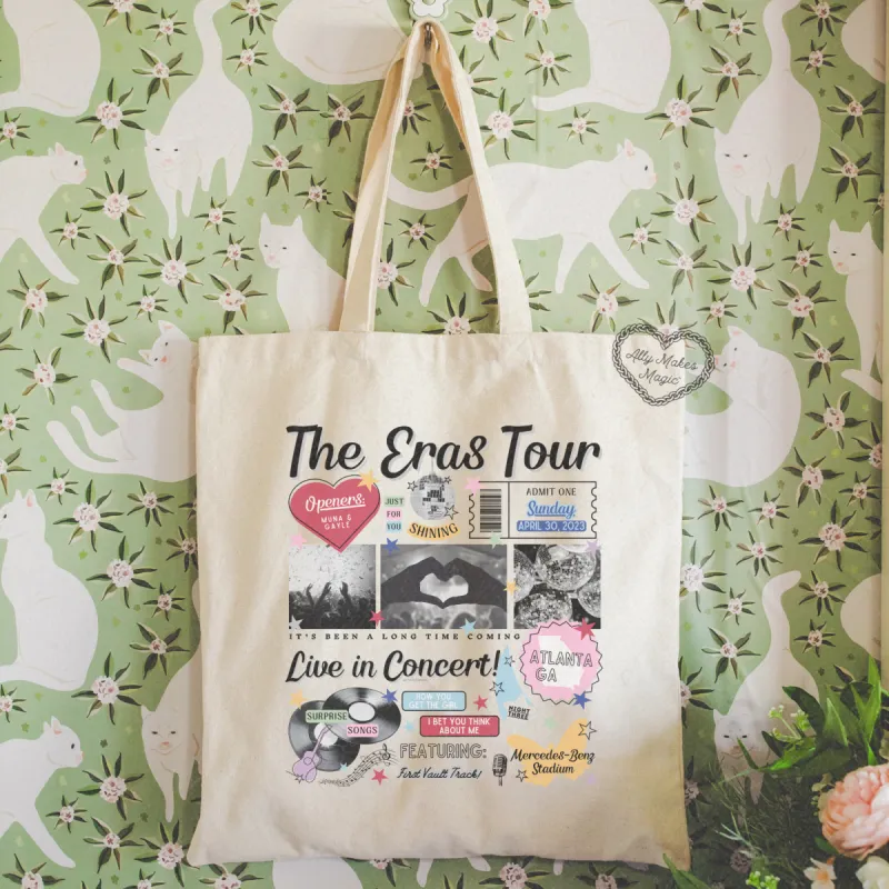 atlanta night 3 retro tote bag sold by Ally Makes Magic
