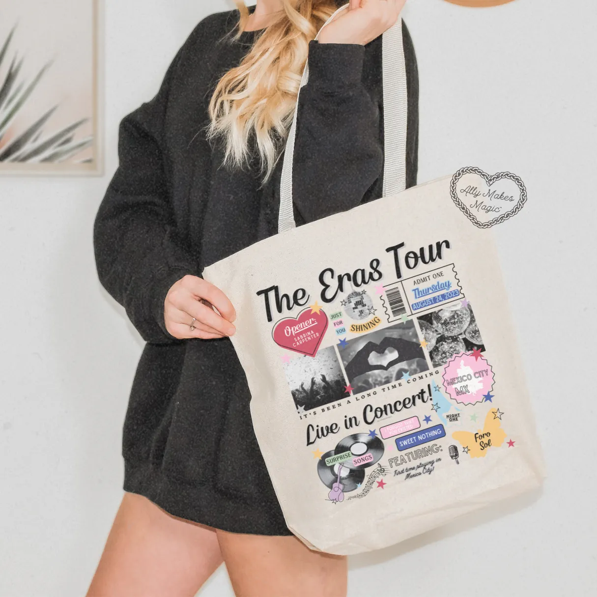 mexico city night 1 retro tote bag sold by Ally Makes Magic